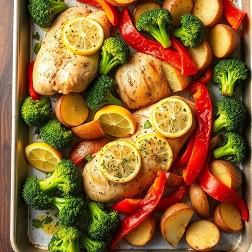 Easy Sheet Pan Lemon Herb Chicken and Roasted Vegetables Dinner Recipe
