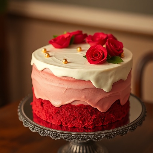 Elegant Red Velvet Valentine’s Day Cake with Cream Cheese Frosting – Perfect Romantic Dessert