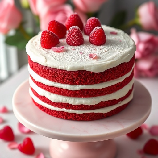 Stunning Raspberry Rose Velvet Cake: Perfect Romantic Valentine’s Day Dessert Aesthetic