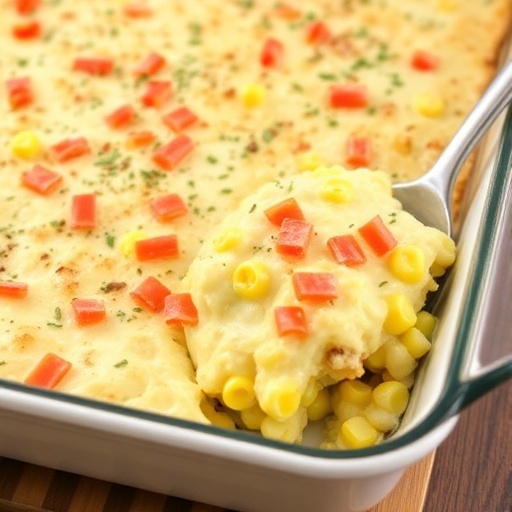Cheesy Cream Cheese Corn Casserole Bake