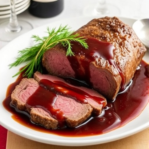 Christmas Roast Beef with Rich Red Wine Gravy