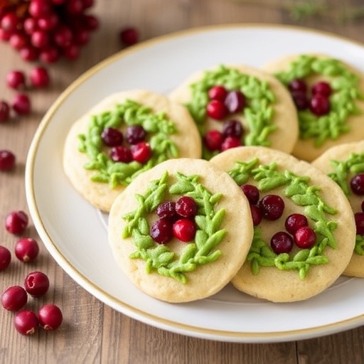 Pistachio Cranberry Wreath Cookies for Christmas
