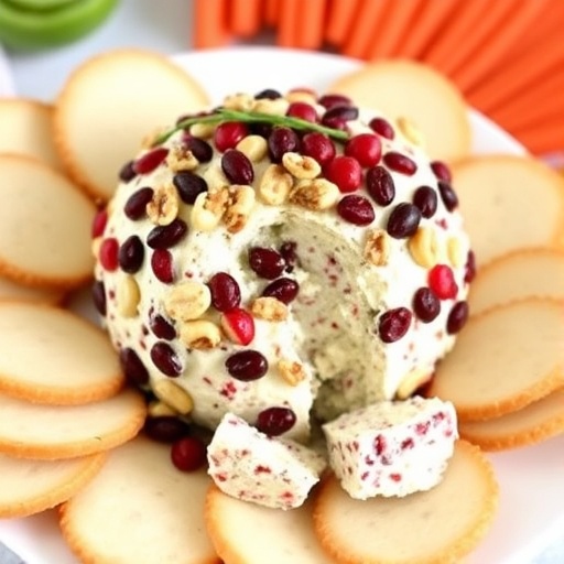 Christmas Cranberry Walnut Cheese Ball Appetizers