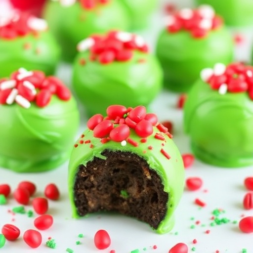 No-Bake Grinch Oreo Truffles for Christmas